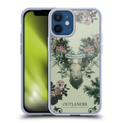 Outlander Composed Graphics Floral Deer Soft Gel Case for Apple iPhone 12 Mini