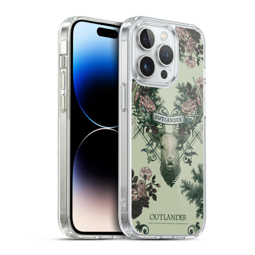 Outlander Composed Graphics Floral Deer Soft Gel Case for Apple iPhone 14 Pro & MagSafe