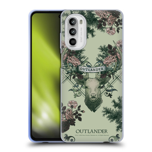 Outlander Composed Graphics Floral Deer Soft Gel Case for Motorola Moto G52