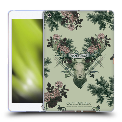 Outlander Composed Graphics Floral Deer Soft Gel Case for Apple iPad 10.2 2019/2020/2021