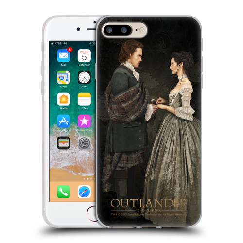Outlander Portraits Claire & Jamie Painting Soft Gel Case for Apple iPhone 7 Plus / iPhone 8 Plus