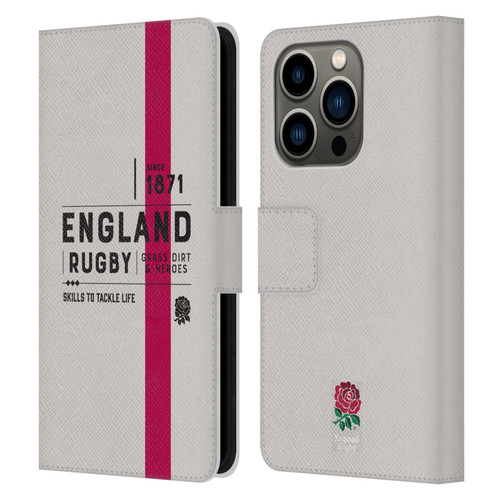England Rugby Union History Since 1871 Leather Book Wallet Case Cover For Apple iPhone 14 Pro
