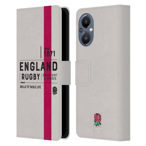 England Rugby Union History Since 1871 Leather Book Wallet Case Cover For OnePlus Nord N20 5G