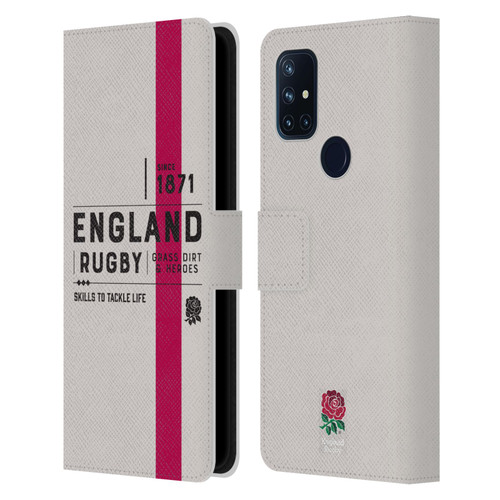 England Rugby Union History Since 1871 Leather Book Wallet Case Cover For OnePlus Nord N10 5G