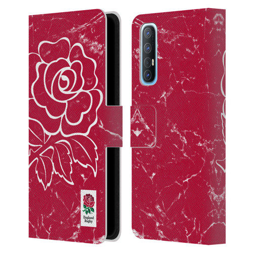 England Rugby Union Marble Red Leather Book Wallet Case Cover For OPPO Find X2 Neo 5G