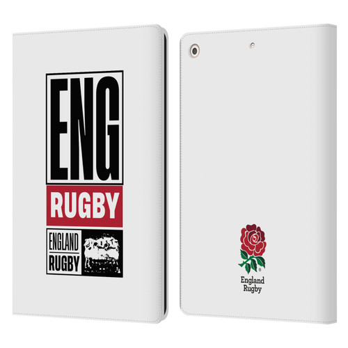 England Rugby Union RED ROSE Eng Rugby Logo Leather Book Wallet Case Cover For Apple iPad 10.2 2019/2020/2021