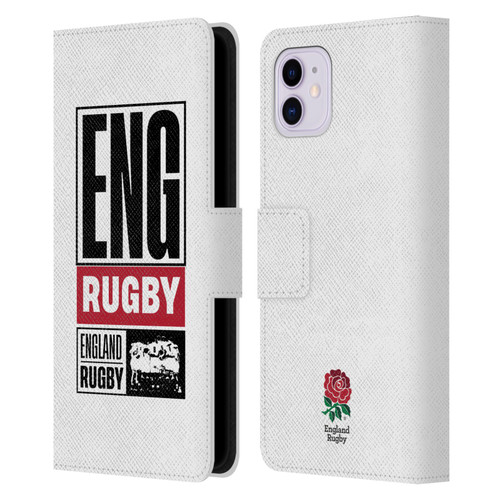England Rugby Union RED ROSE Eng Rugby Logo Leather Book Wallet Case Cover For Apple iPhone 11