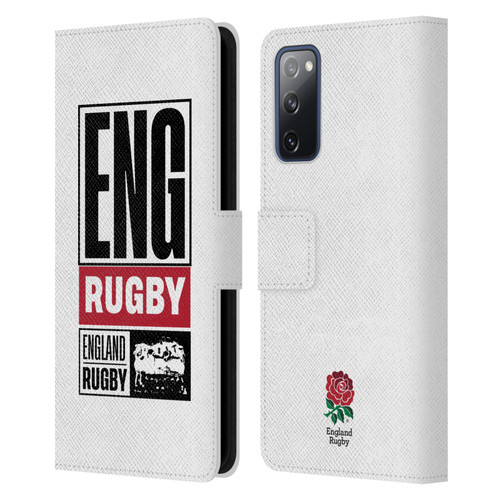 England Rugby Union RED ROSE Eng Rugby Logo Leather Book Wallet Case Cover For Samsung Galaxy S20 FE / 5G