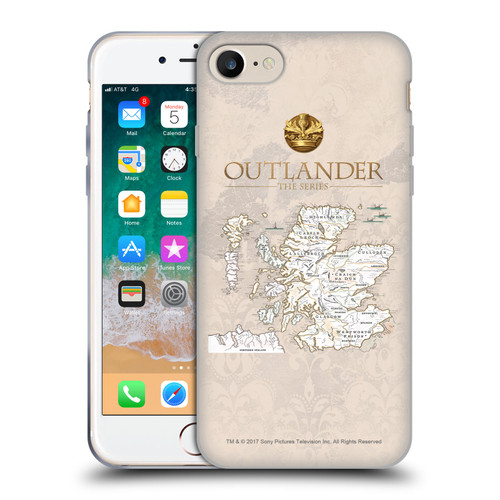 Outlander Seals And Icons Map Soft Gel Case for Apple iPhone 7 / 8 / SE 2020 & 2022