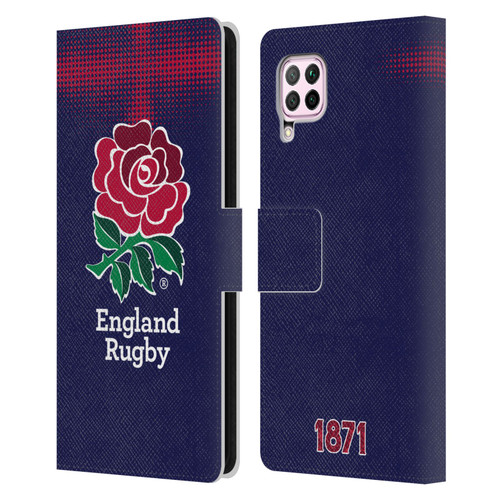 England Rugby Union 2016/17 The Rose Alternate Kit Leather Book Wallet Case Cover For Huawei Nova 6 SE / P40 Lite