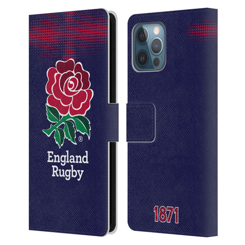 England Rugby Union 2016/17 The Rose Alternate Kit Leather Book Wallet Case Cover For Apple iPhone 12 Pro Max