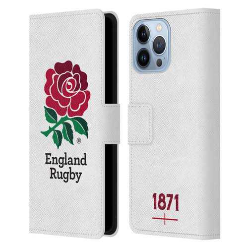 England Rugby Union 2016/17 The Rose Home Kit Leather Book Wallet Case Cover For Apple iPhone 13 Pro Max
