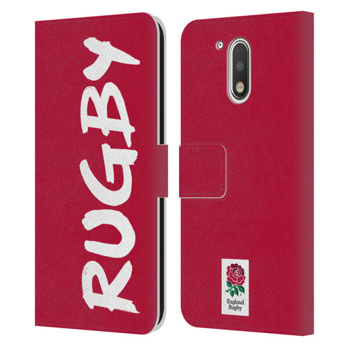 England Rugby Union 2016/17 The Rose Rugby Leather Book Wallet Case Cover For Motorola Moto G41