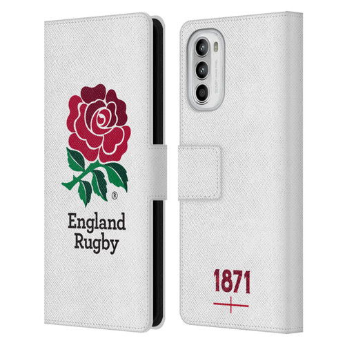 England Rugby Union 2016/17 The Rose Home Kit Leather Book Wallet Case Cover For Motorola Moto G52