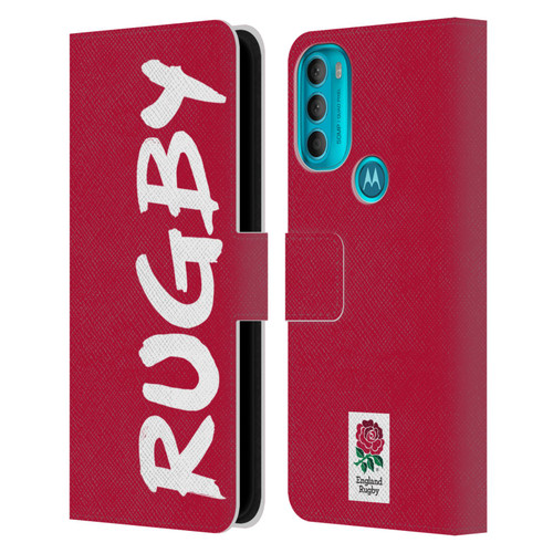 England Rugby Union 2016/17 The Rose Rugby Leather Book Wallet Case Cover For Motorola Moto G71 5G