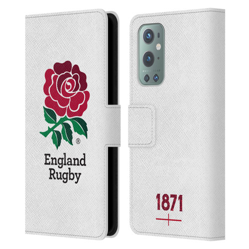 England Rugby Union 2016/17 The Rose Home Kit Leather Book Wallet Case Cover For OnePlus 9