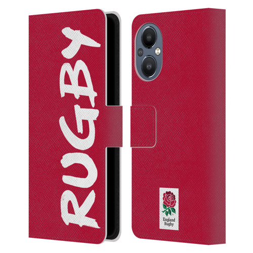 England Rugby Union 2016/17 The Rose Rugby Leather Book Wallet Case Cover For OnePlus Nord N20 5G