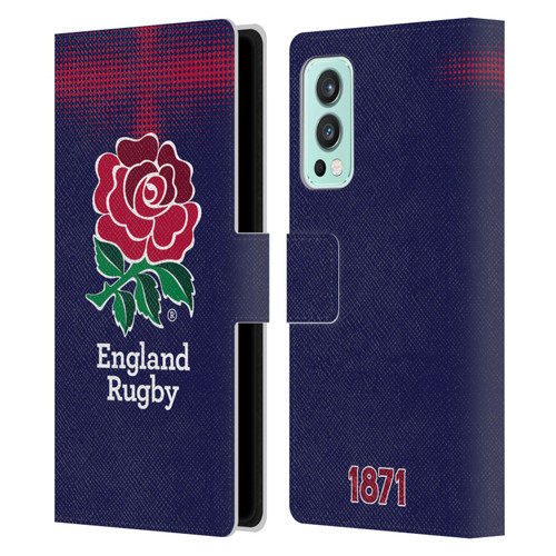 England Rugby Union 2016/17 The Rose Alternate Kit Leather Book Wallet Case Cover For OnePlus Nord 2 5G