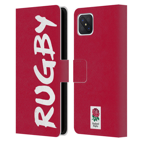 England Rugby Union 2016/17 The Rose Rugby Leather Book Wallet Case Cover For OPPO Reno4 Z 5G