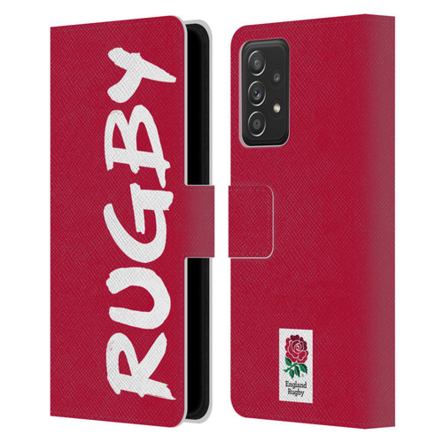 England Rugby Union 2016/17 The Rose Rugby Leather Book Wallet Case Cover For Samsung Galaxy A52 / A52s / 5G (2021)