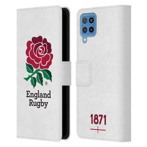 England Rugby Union 2016/17 The Rose Home Kit Leather Book Wallet Case Cover For Samsung Galaxy F22 (2021)