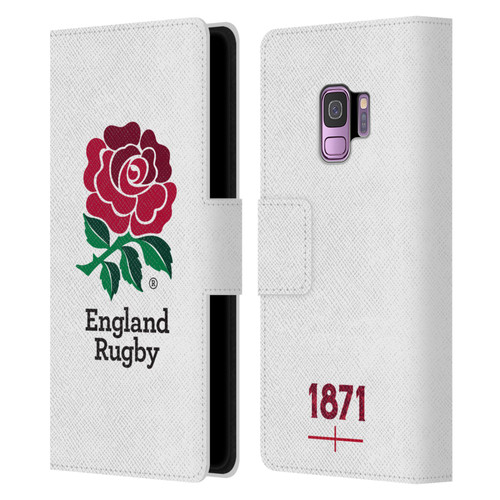 England Rugby Union 2016/17 The Rose Home Kit Leather Book Wallet Case Cover For Samsung Galaxy S9