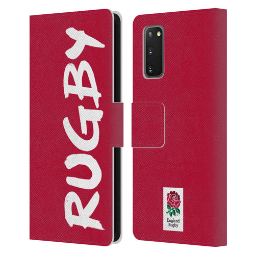 England Rugby Union 2016/17 The Rose Rugby Leather Book Wallet Case Cover For Samsung Galaxy S20 / S20 5G