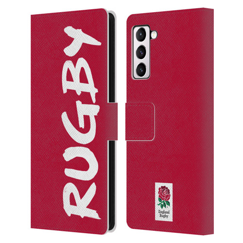 England Rugby Union 2016/17 The Rose Rugby Leather Book Wallet Case Cover For Samsung Galaxy S21+ 5G