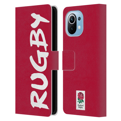 England Rugby Union 2016/17 The Rose Rugby Leather Book Wallet Case Cover For Xiaomi Mi 11