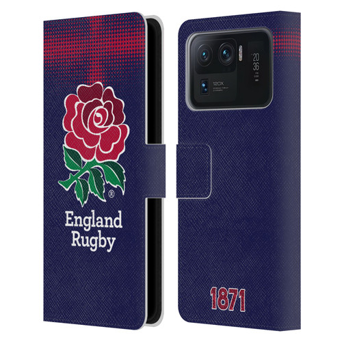 England Rugby Union 2016/17 The Rose Alternate Kit Leather Book Wallet Case Cover For Xiaomi Mi 11 Ultra