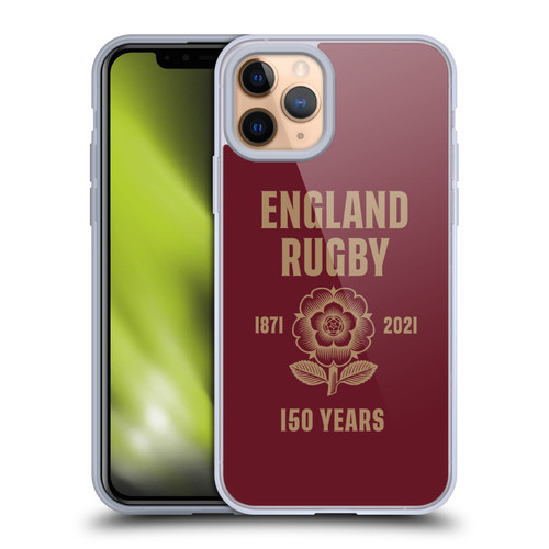 England Rugby Union 150th Anniversary Red Soft Gel Case for Apple iPhone 11 Pro
