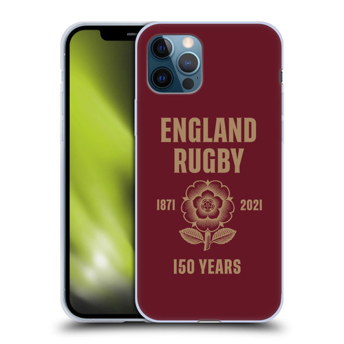 England Rugby Union 150th Anniversary Red Soft Gel Case for Apple iPhone 12 / iPhone 12 Pro