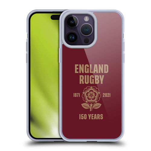 England Rugby Union 150th Anniversary Red Soft Gel Case for Apple iPhone 14 Pro Max