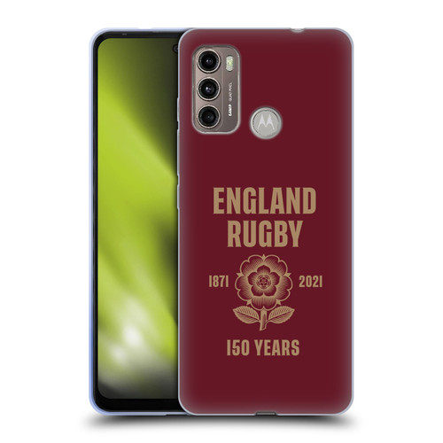 England Rugby Union 150th Anniversary Red Soft Gel Case for Motorola Moto G60 / Moto G40 Fusion