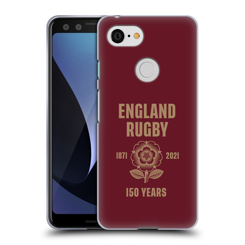 England Rugby Union 150th Anniversary Red Soft Gel Case for Google Pixel 3