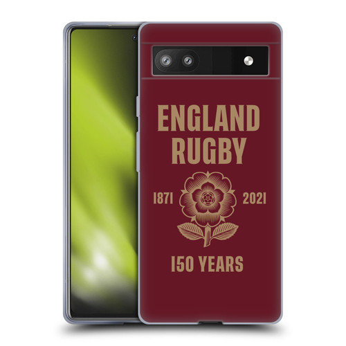 England Rugby Union 150th Anniversary Red Soft Gel Case for Google Pixel 6a