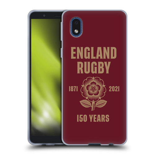 England Rugby Union 150th Anniversary Red Soft Gel Case for Samsung Galaxy A01 Core (2020)
