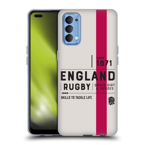 England Rugby Union History Since 1871 Soft Gel Case for OPPO Reno 4 5G