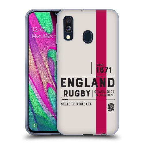 England Rugby Union History Since 1871 Soft Gel Case for Samsung Galaxy A40 (2019)