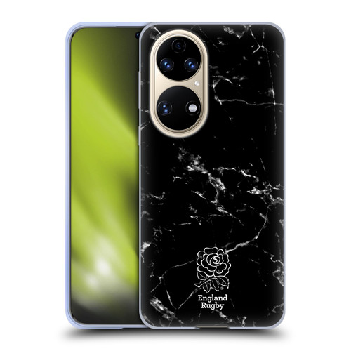 England Rugby Union Marble Black Soft Gel Case for Huawei P50