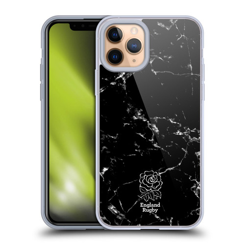 England Rugby Union Marble Black Soft Gel Case for Apple iPhone 11 Pro