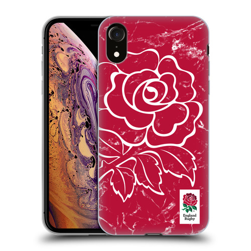 England Rugby Union Marble Red Soft Gel Case for Apple iPhone XR