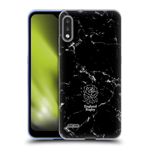 England Rugby Union Marble Black Soft Gel Case for LG K22