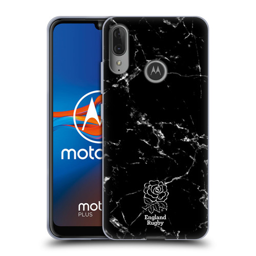 England Rugby Union Marble Black Soft Gel Case for Motorola Moto E6 Plus