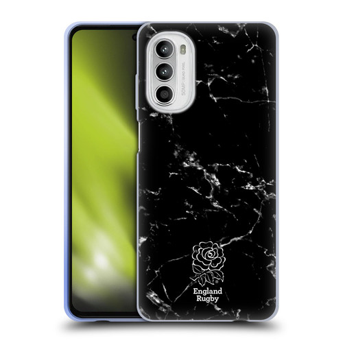 England Rugby Union Marble Black Soft Gel Case for Motorola Moto G52