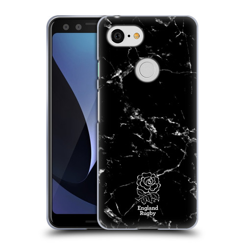 England Rugby Union Marble Black Soft Gel Case for Google Pixel 3