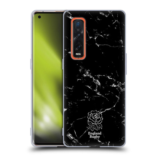 England Rugby Union Marble Black Soft Gel Case for OPPO Find X2 Pro 5G