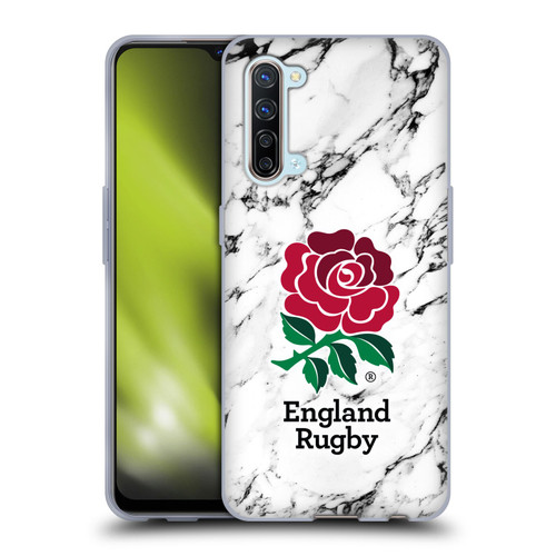 England Rugby Union Marble White Soft Gel Case for OPPO Find X2 Lite 5G