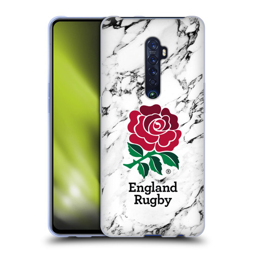 England Rugby Union Marble White Soft Gel Case for OPPO Reno 2