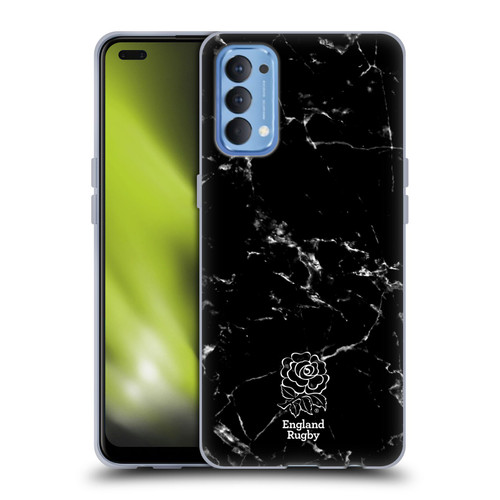 England Rugby Union Marble Black Soft Gel Case for OPPO Reno 4 5G